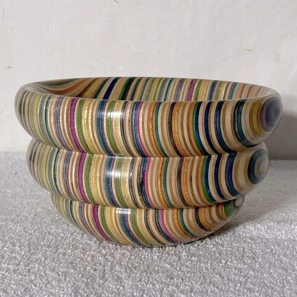 Adrian Martinus Recycled Skateboard  Wood Bowl - Picture 2 of 14